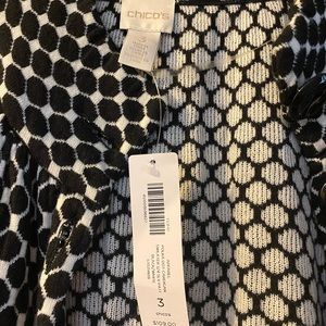 Chicos NEW black/white trapeze sweater
